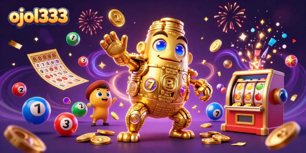 Experience the excitement of ojol333 with dynamic slot-themed characters and vibrant game elements.