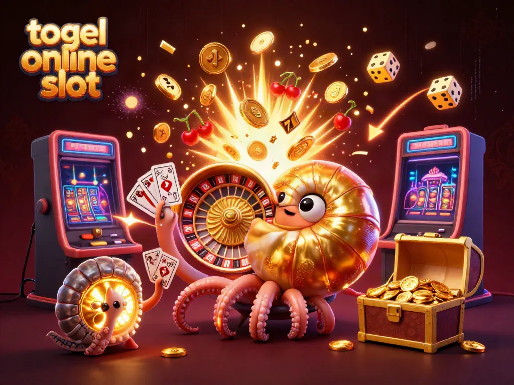 Menangkan jackpot di togel online slot dengan ilustrasi 3D yang menakjubkan, menampilkan simbol-simbol keberuntungan dan mesin slot.