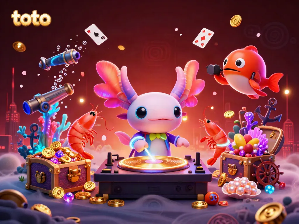 Experience the thrill of gaming at toto with a vibrant underwater casino scene featuring dynamic characters and games.