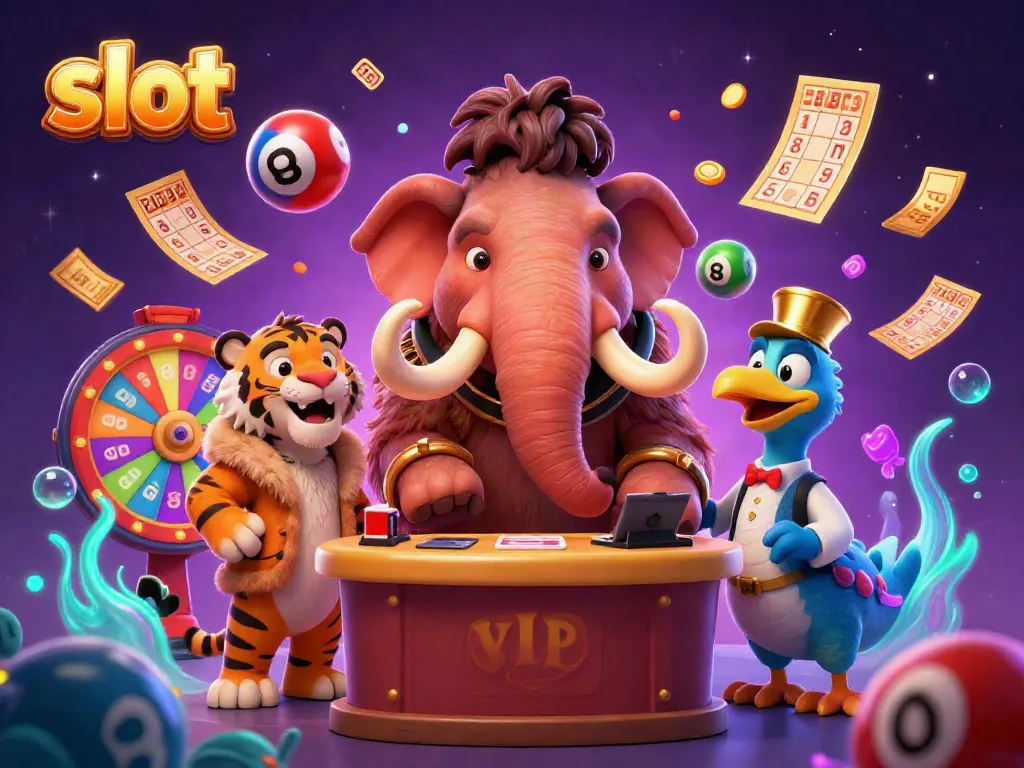 Experience thrilling slot gameplay with a colorful 3D casino scene featuring vibrant characters and magical effects.