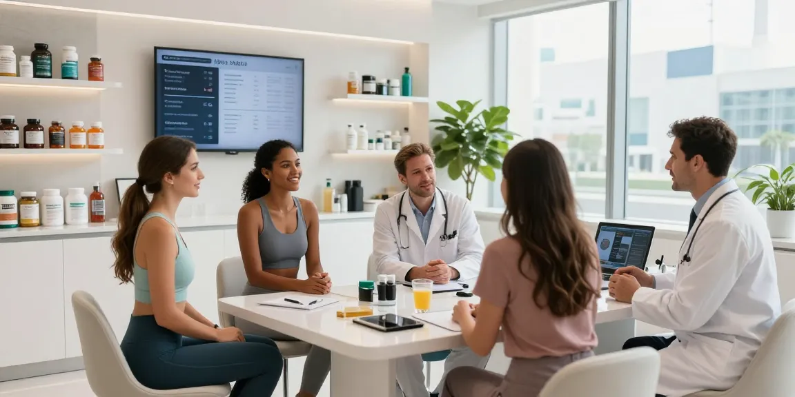 Personalized health packages Abu Dhabi showcased in a vibrant executive health clinic.