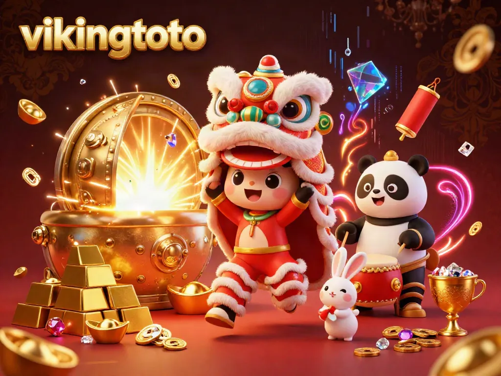 Engage in the excitement of vikingtoto showcasing a lively lion dance at a vibrant casino festival.