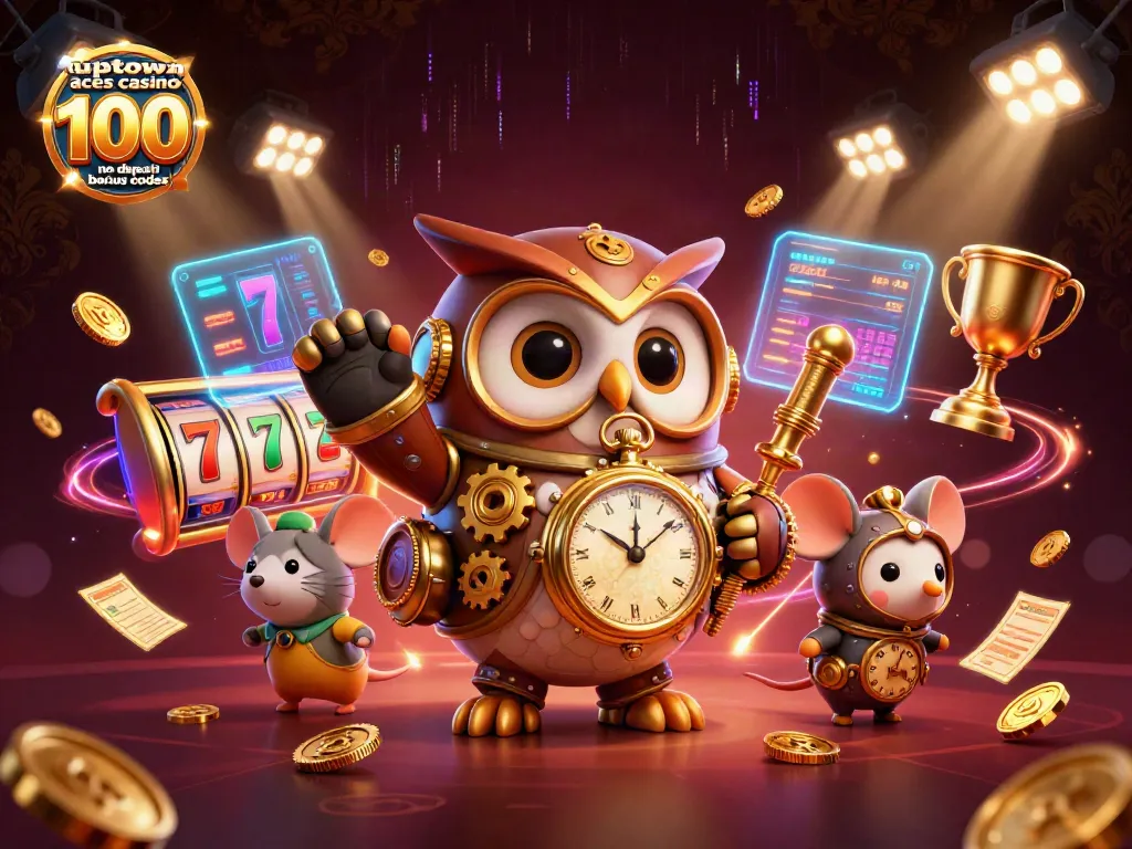 Spin and win with uptown aces casino 100 no deposit bonus codes in this vibrant casino illustration.