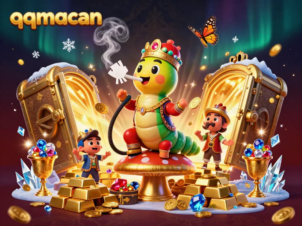 Engage with exciting games at qqmacan, featuring vibrant 3D characters and rich casino elements.