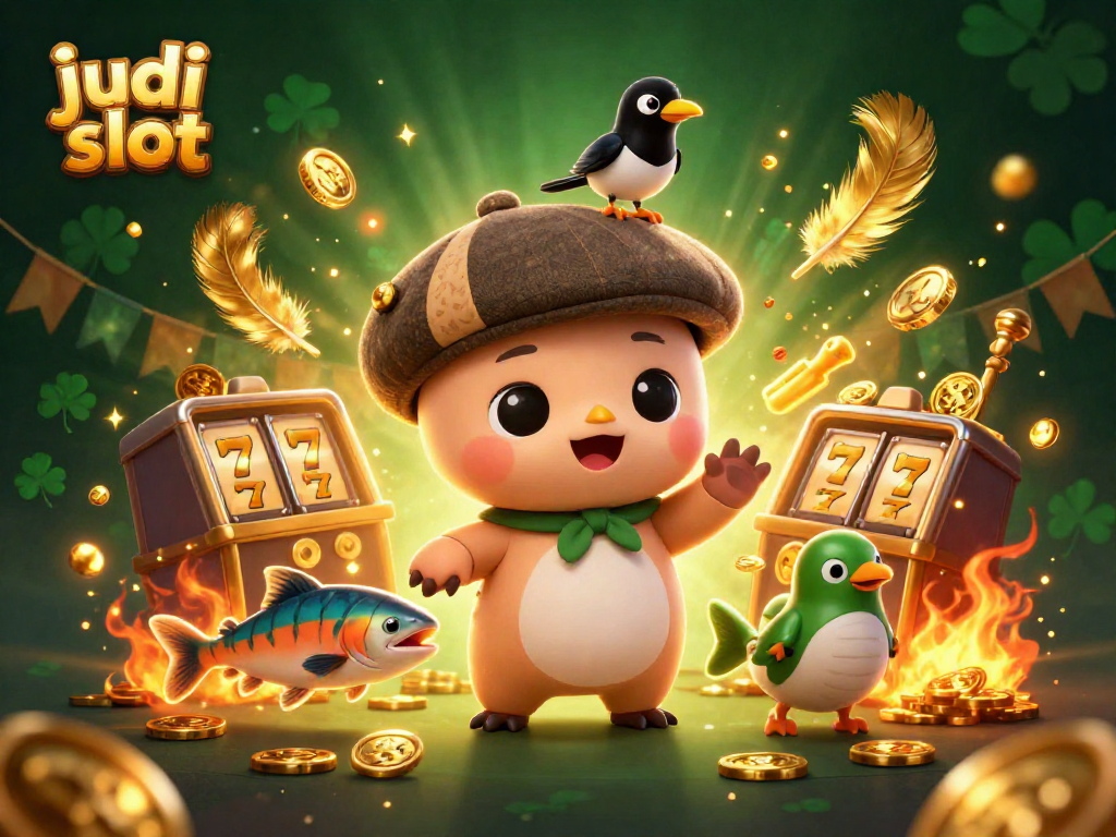 Bermain judi slot dengan jackpot menarik dan simbol keberuntungan dalam ilustrasi menarik.