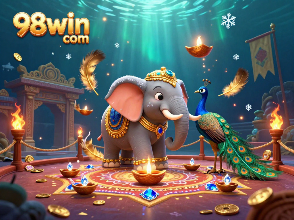 Experience the thrilling adventures of 98win com with vibrant 3D characters and an exciting gambling atmosphere.