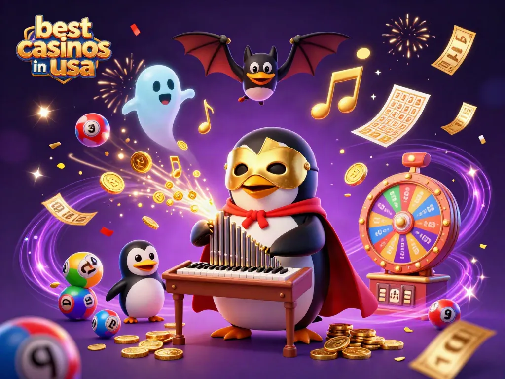 Experience the excitement of the best casinos in usa with a vibrant, celebratory 3D casino illustration.