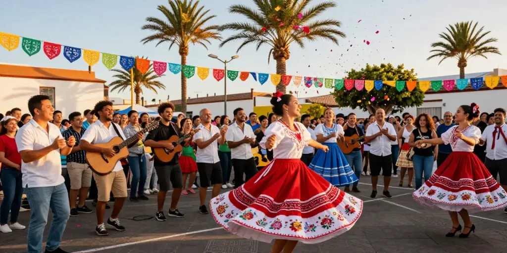Experience the vibrant Canarian news culture at a local festival.