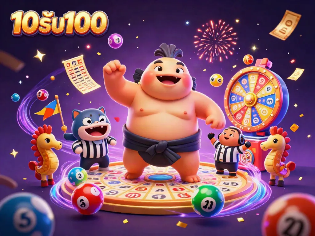 โปรโมชั่น 10รับ100 เพิ่มโอกาสชนะในคาสิโนอย่างสนุกสนานในภาพประกอบ 3D