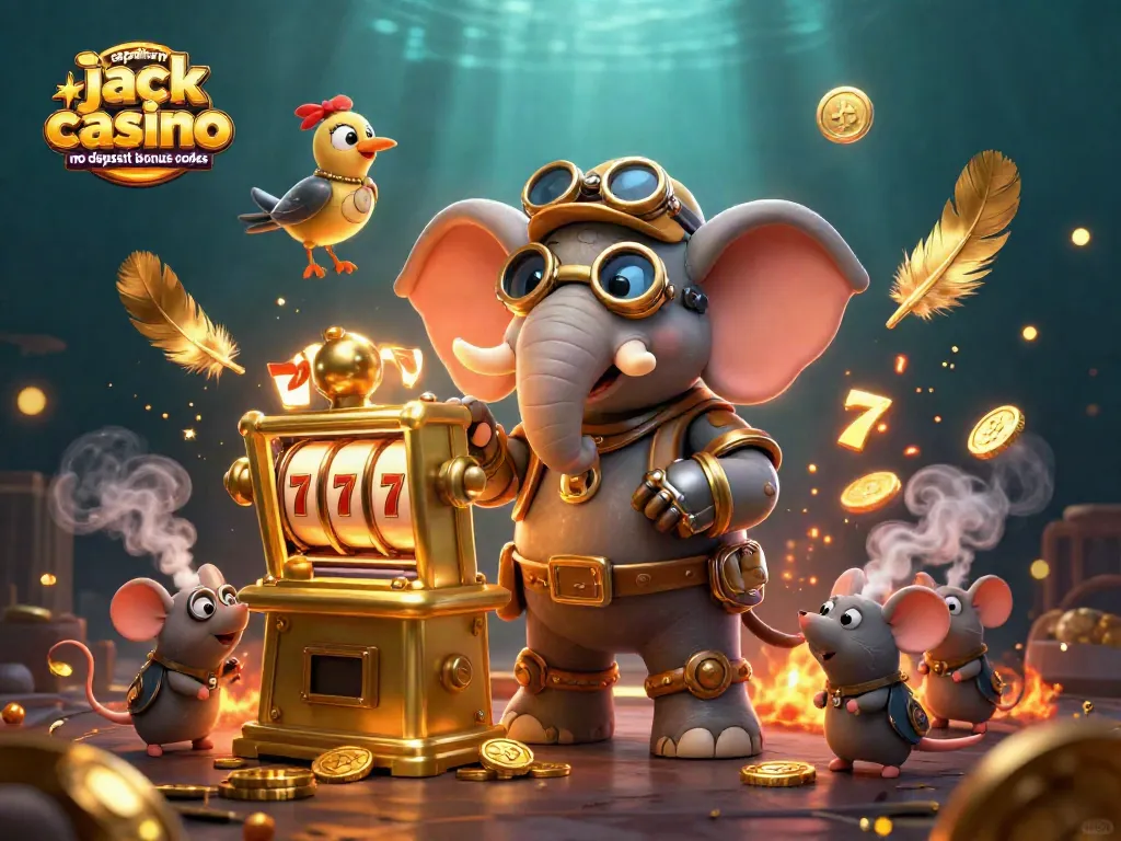 Experience the thrill with captain jack casino no deposit bonus codes as a steampunk elephant spins a golden slot machine