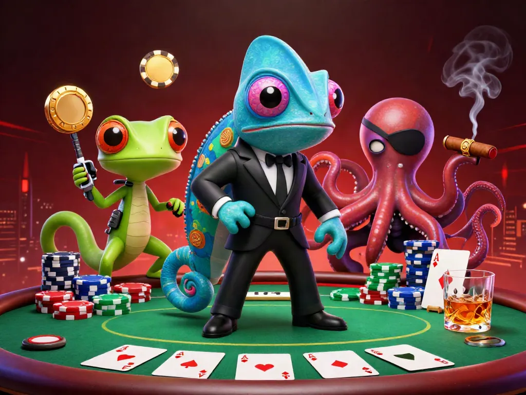 Experience thrilling action with Ledak388 in a vibrant casino atmosphere featuring colorful poker elements.