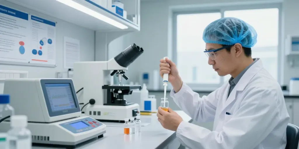 High purity semax blend in a laboratory setting, showcasing its quality and research application.