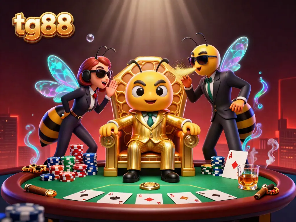 Experience high-stakes action at tg88 casino with cartoon mob boss and elite bodyguards.