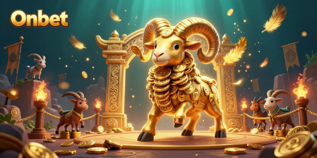 Experience Onbet's thrilling casino gaming in an energetic 3D battle arena illustration.