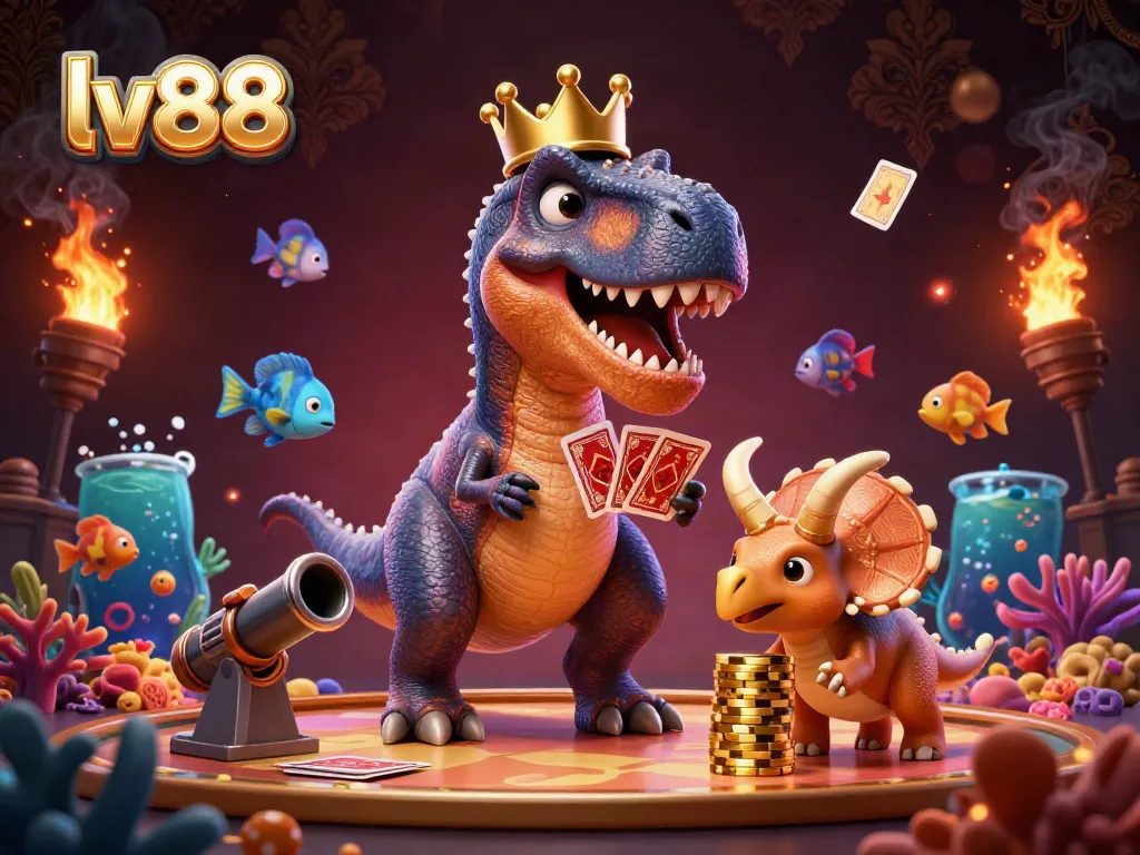 Fish shooting game strategy with lv88 characters entertaining bettors through vibrant casino action.