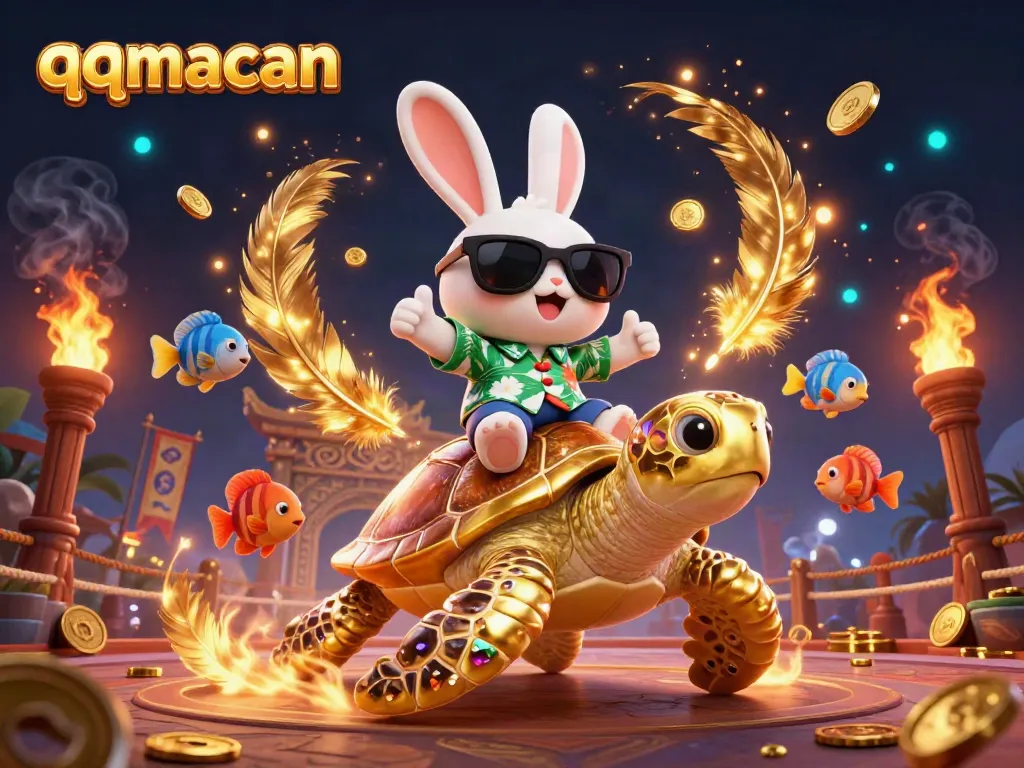 Engage in thrilling gameplay with qqmacan, featuring cartoon characters in a vibrant casino scene.