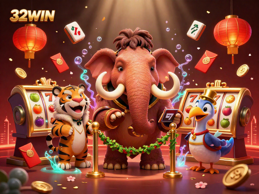 Experience thrilling gaming at 32WIN with unique characters and vibrant casino atmosphere.