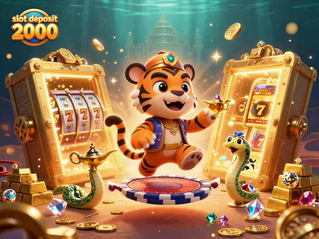 Engage in thrilling action with slot deposit 2000 for a chance to win big in this vibrant casino scene.