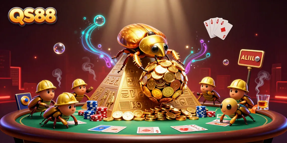 Engage in thrilling gameplay and explore QS88's vibrant adventures through a dynamic casino scene.