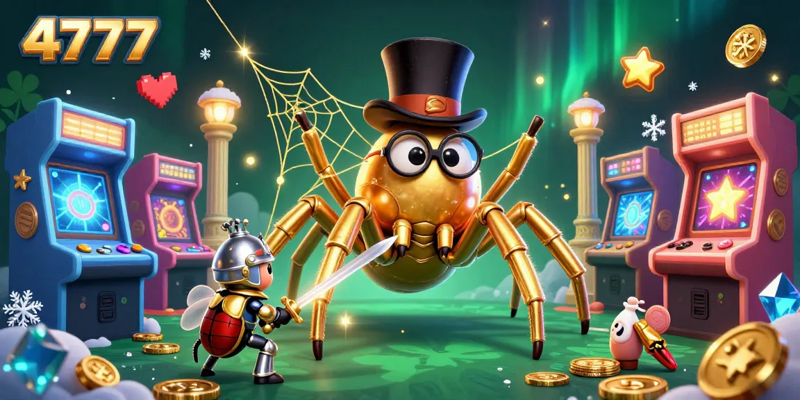 Engage with the thrilling world of 4777 as golden creatures create a lively casino atmosphere.