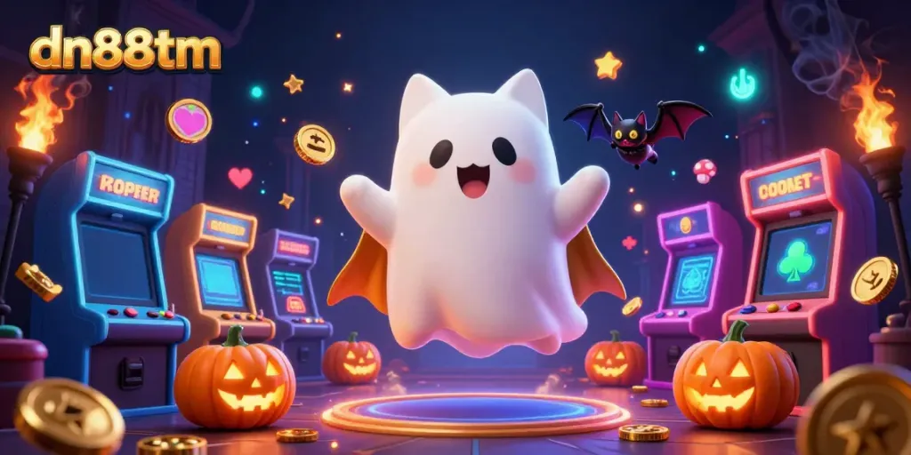 Spin to win with dn88tm's vibrant ghost cat casino adventure, animated and packed with fun!