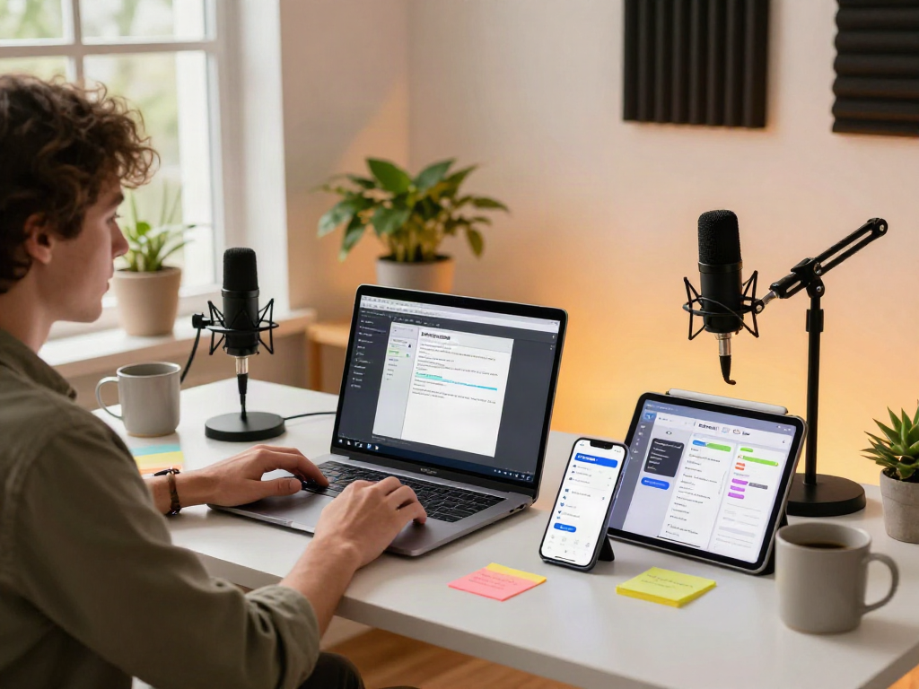 Pikashow APK download showcased in a modern home workspace with vibrant designs and tools for app development