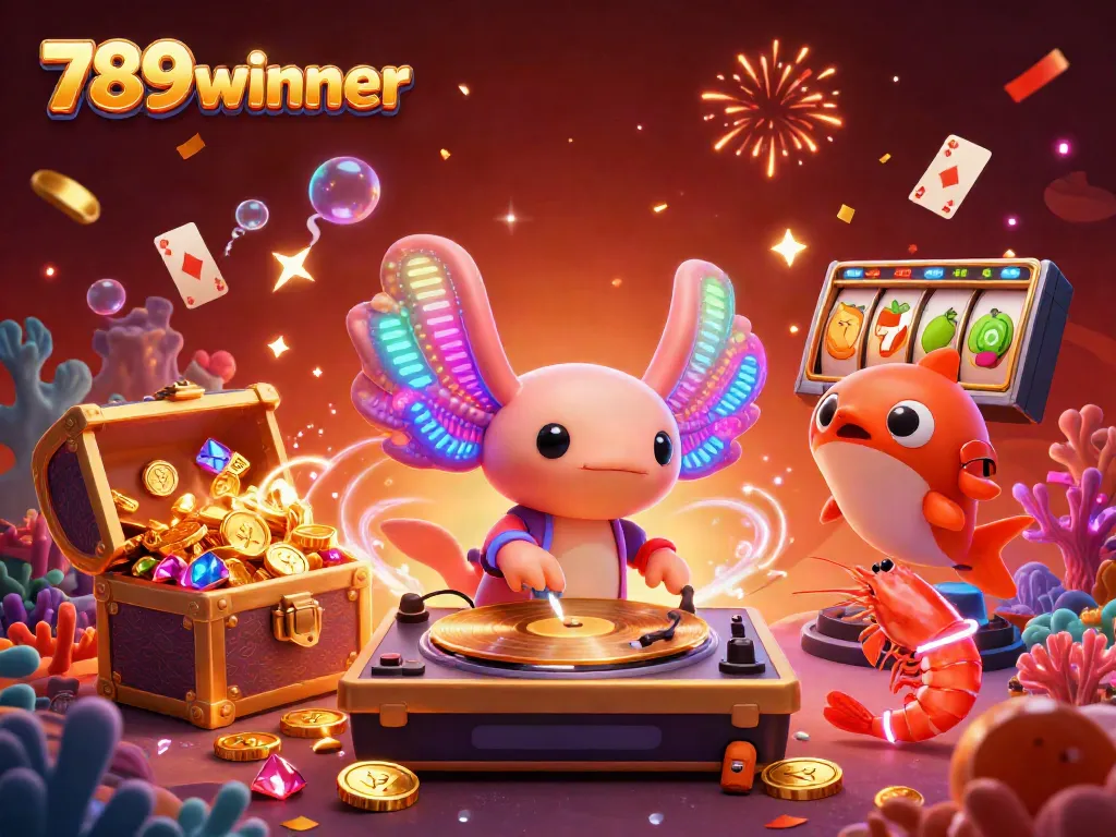 Join the fun at 789winner with vibrant characters and lively casino elements celebrating in this engaging digital illustration.